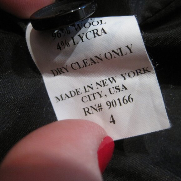 Womyn Black Wool Cuffed Pants Size 4 Thin Striped Dress Trousers Leg Crease - Picture 8 of 11